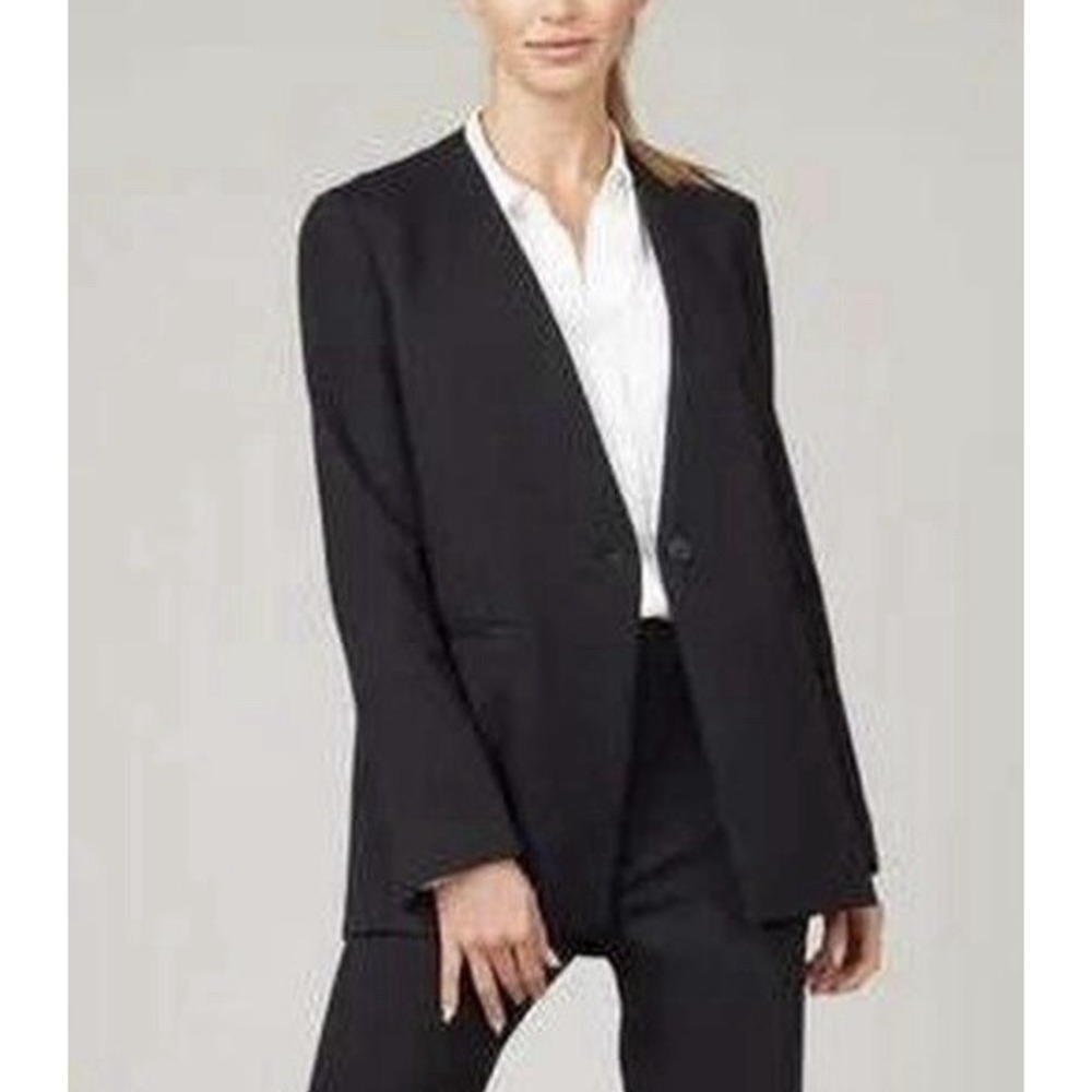 NWT Spanx The Perfect Collarless Blazer Black M Ponte Knit Office Corporate Chic